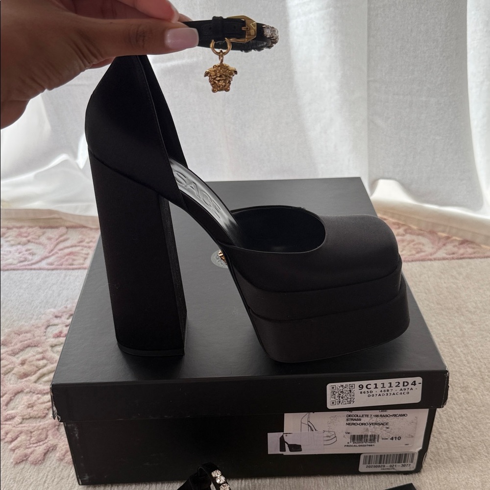 Versace Satin Medusa Aevitas Heels - Picture 8 of 8